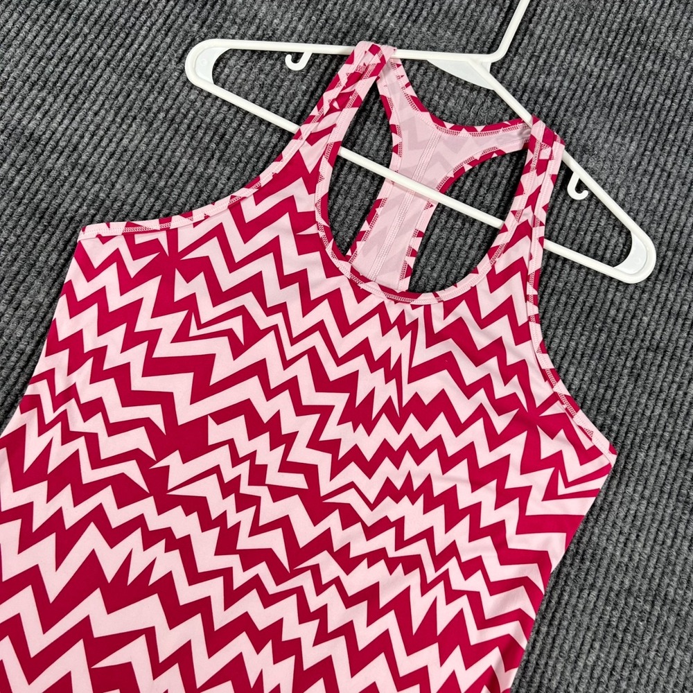 Nike Dri Fit Tank Top Shirt Womens Large Purple Geometric Sleeveless Workout